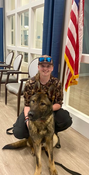 Koda with Officer Burrell