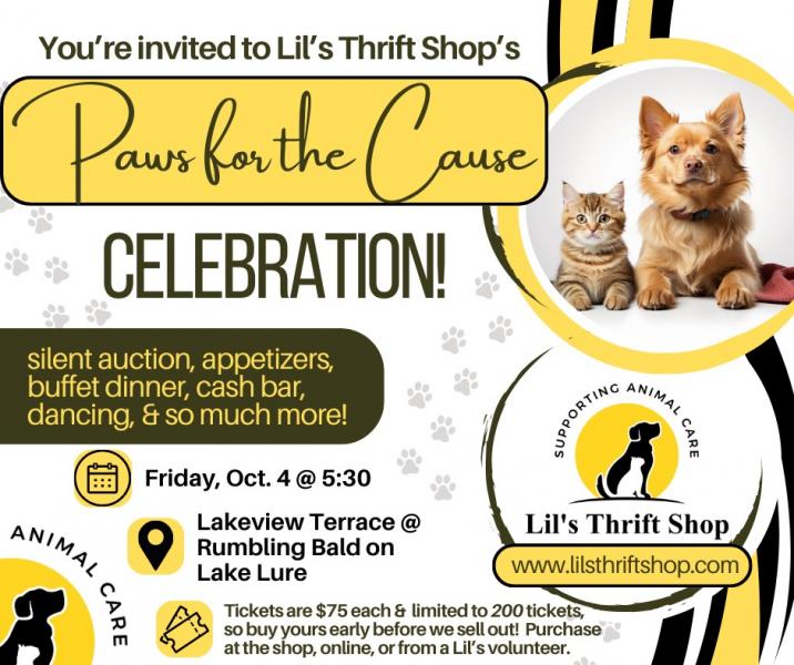 11/4/24 Paws for the Cause Celebration Flyer