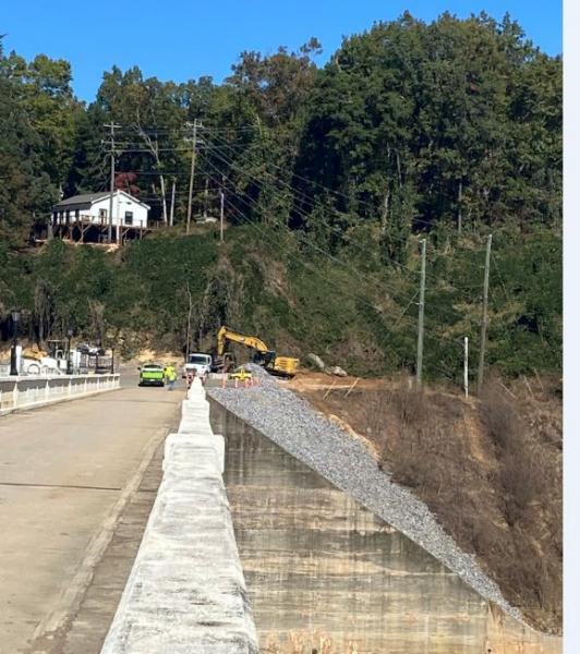 Dam Abutment Repairs following Helene