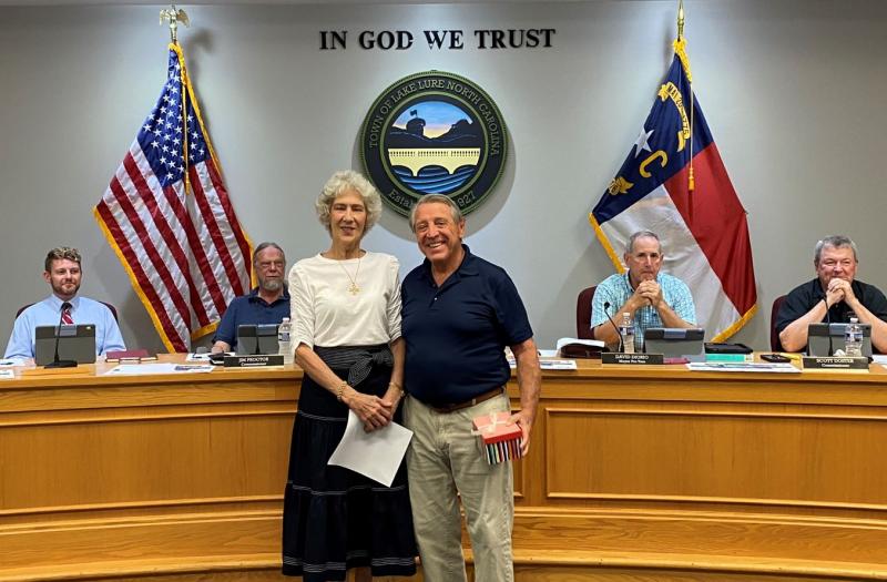 Mayor Carol Pritchett with Ed Dittmer