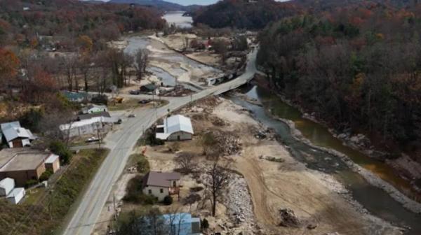 Drone Footage of Lake Lure Memorial Bridge