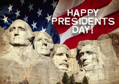 President's Day Graphic with Mount Rushmore