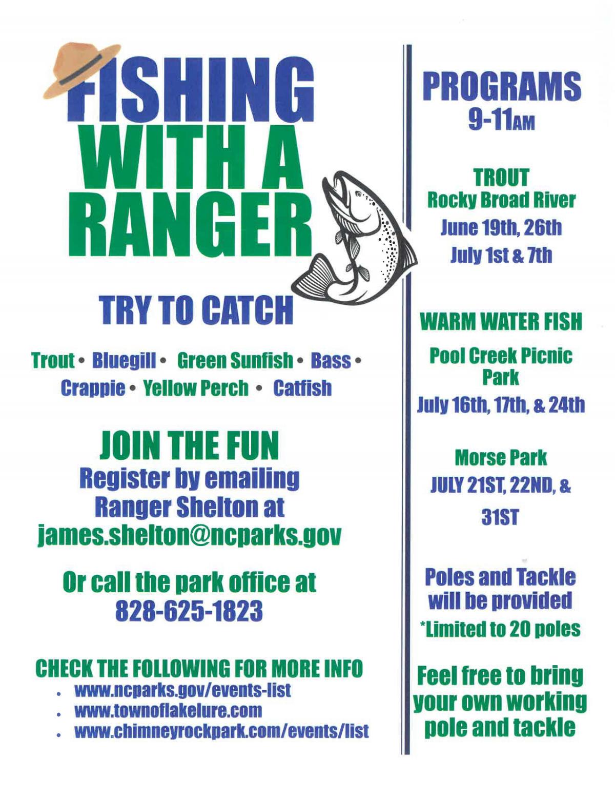 Fishing with a Ranger Program Flyer