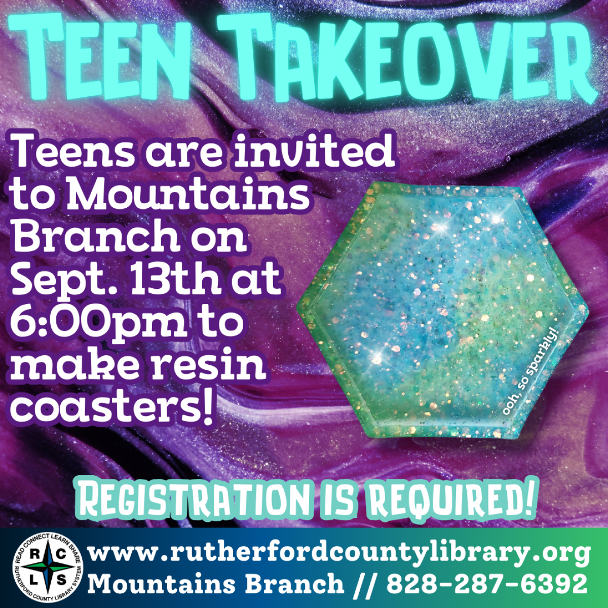 Teen Takeover - Making Resin Coasters - 091324 at 6PM